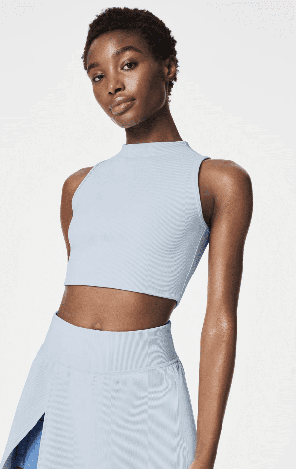 Womens Ribbed Crop Top with Scoop Neckline - TW14297 – 90 Degree by Reflex