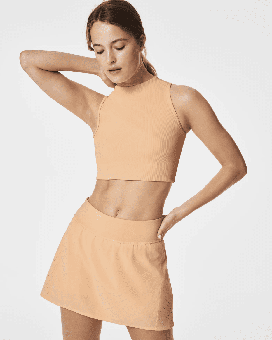 SPANX Contour Rib Mock Neck Crop Top - Behind the Glass