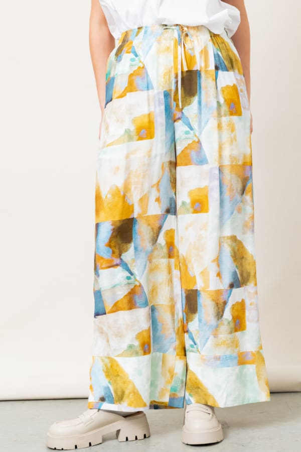 The Jackie Print Woven Wide Leg Pants